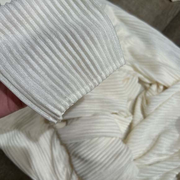 Subtle Studios tie front plisse maxi dress in off white - Picture 10 of 10